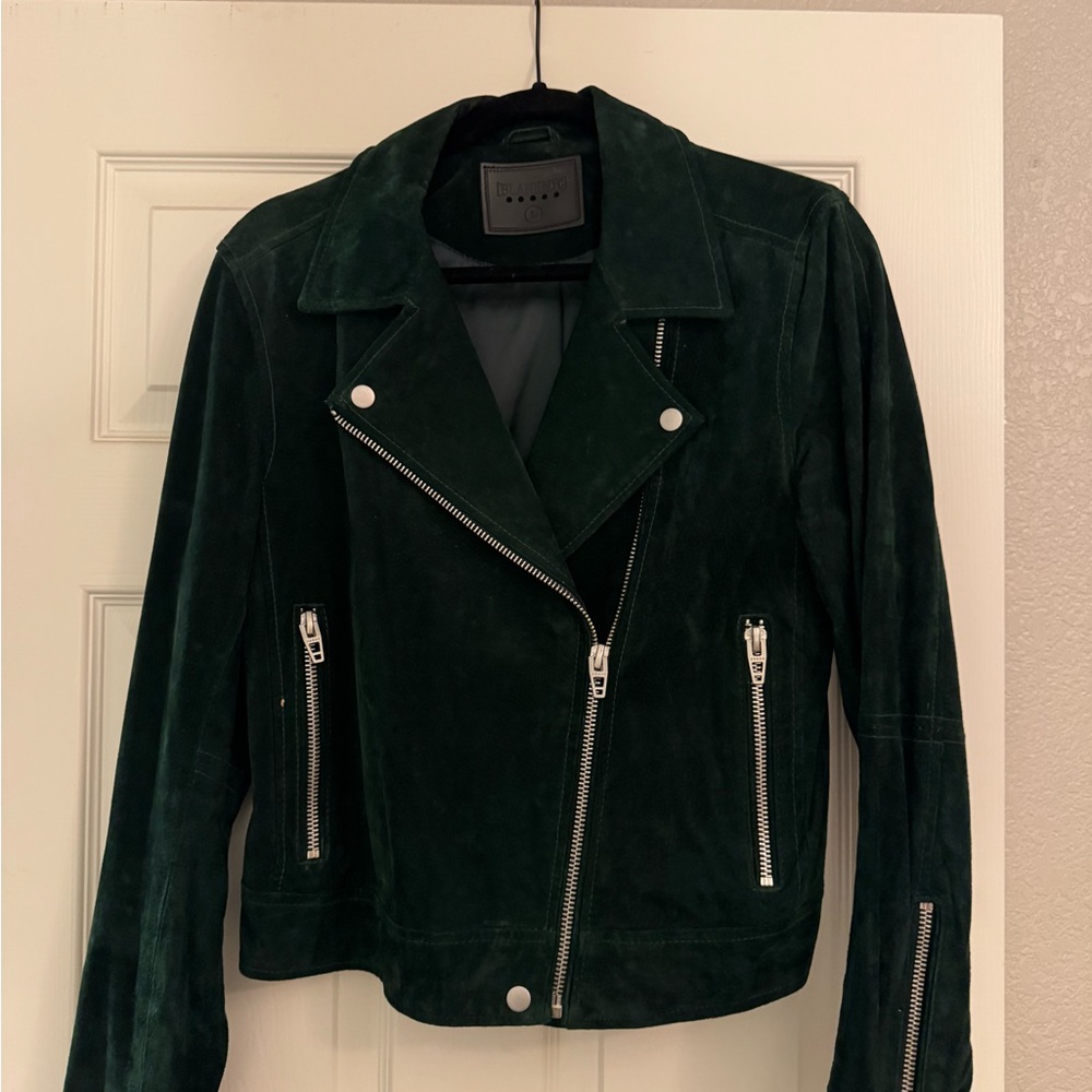 Blank NYC Dark Green Suede Leather Jacket